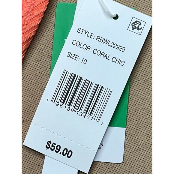 Bleu Rod Beattie Coral Chic Walk The Line Ribbed Hipster Bikini Bottom 10 - Picture 4 of 5